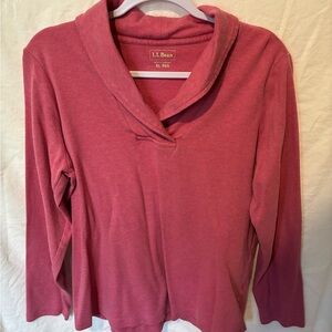 L.L. Bean Rose Long Sleeve Shawl Collar Shirt